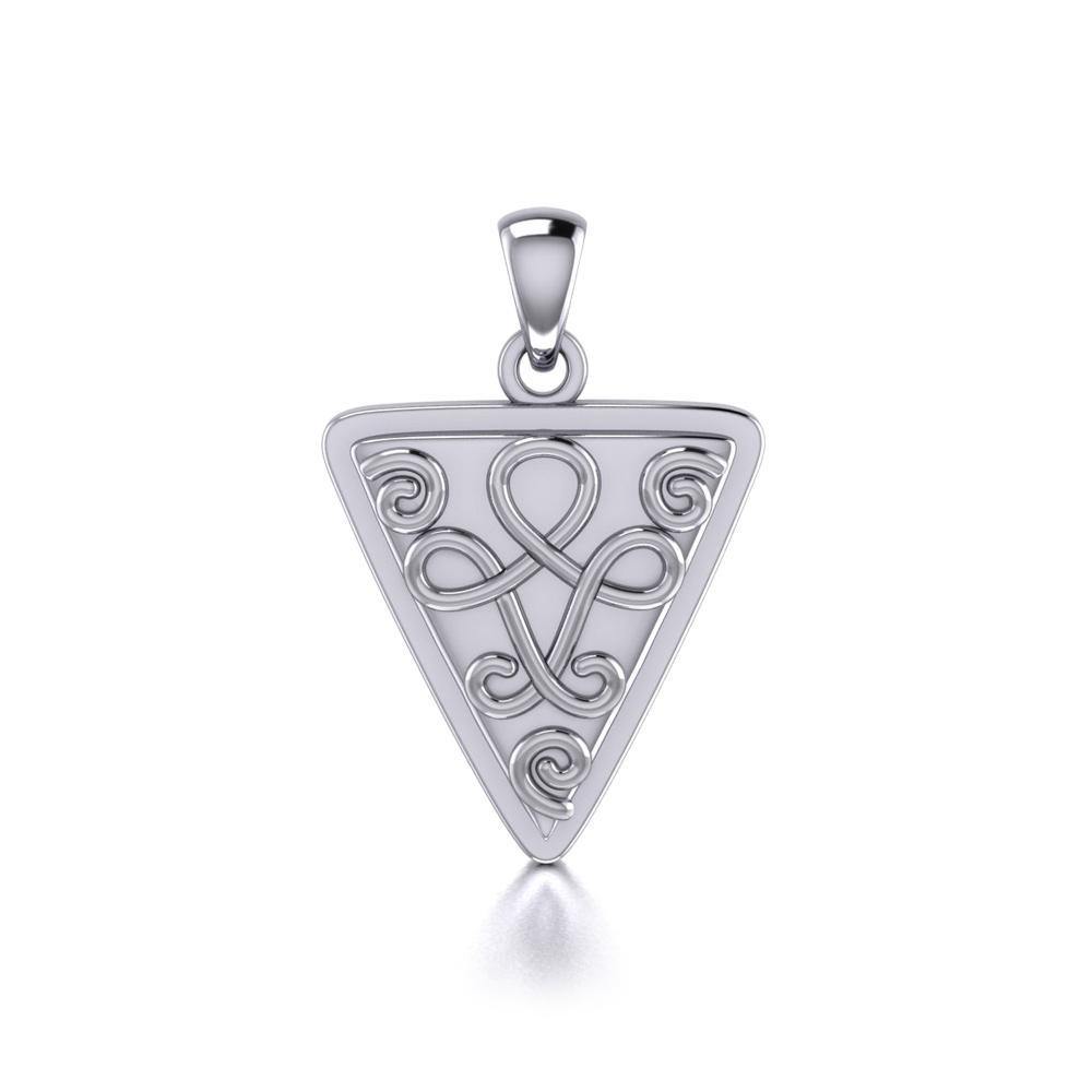 Celtic Knotwork Sterling Silver Triangle Pendant Jewelry Pendant