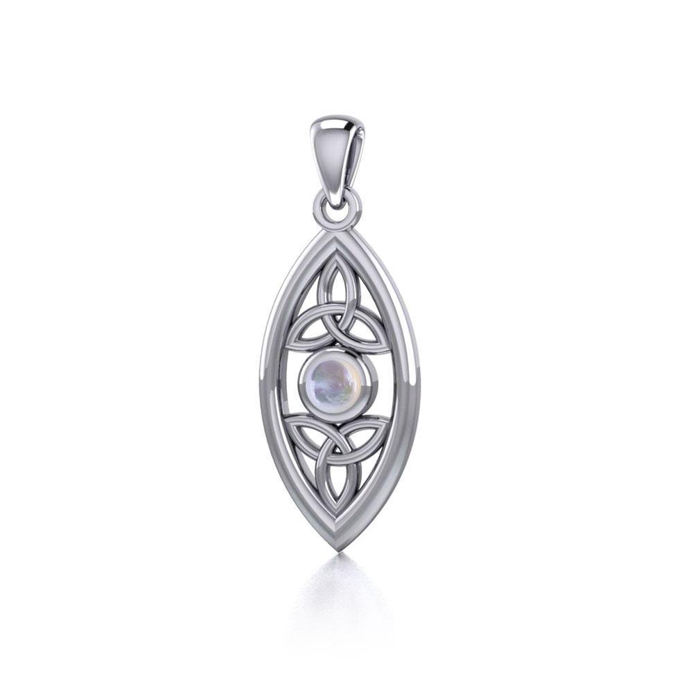 The everlasting power of the Holy Trinity ~ Sterling Silver Celtic Triquetra Pendant Jewelry with Gemstone TP1147 Pendant