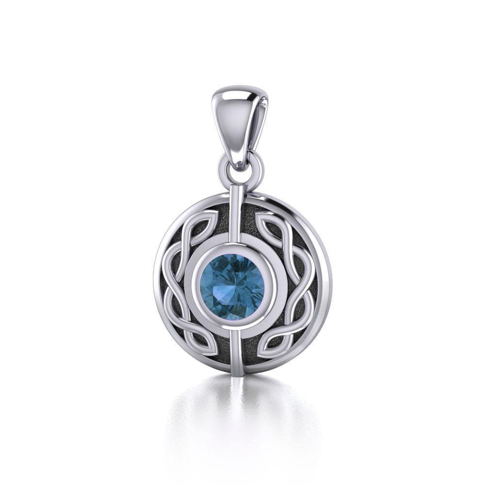 Beyond a limitless possibility ~ Sterling Silver Celtic Knotwork Pendant Jewelry with Gemstone TP1176 Pendant