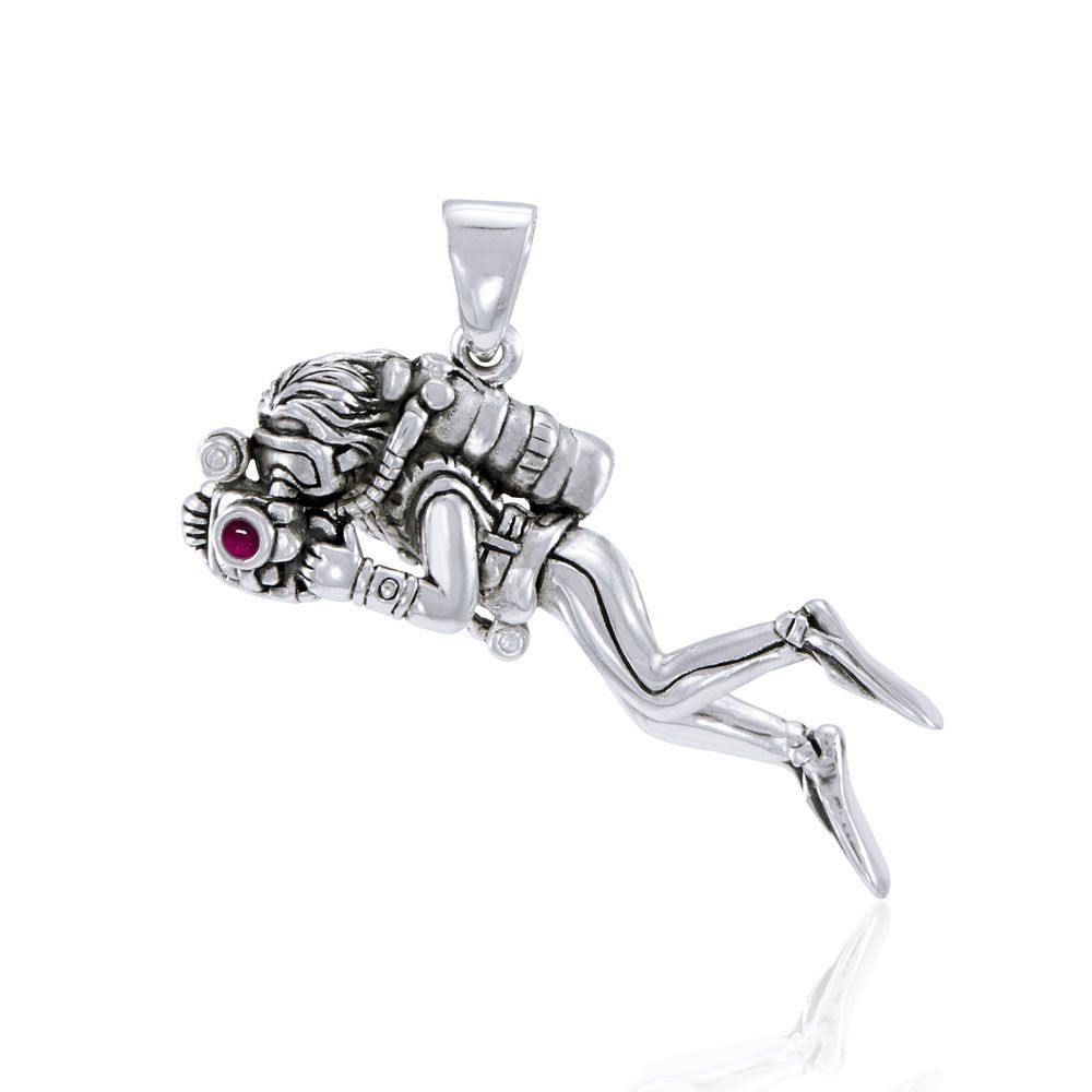 Picture of color and life underwater ~ Sterling Silver Jewelry Pendant TP2715 Pendant