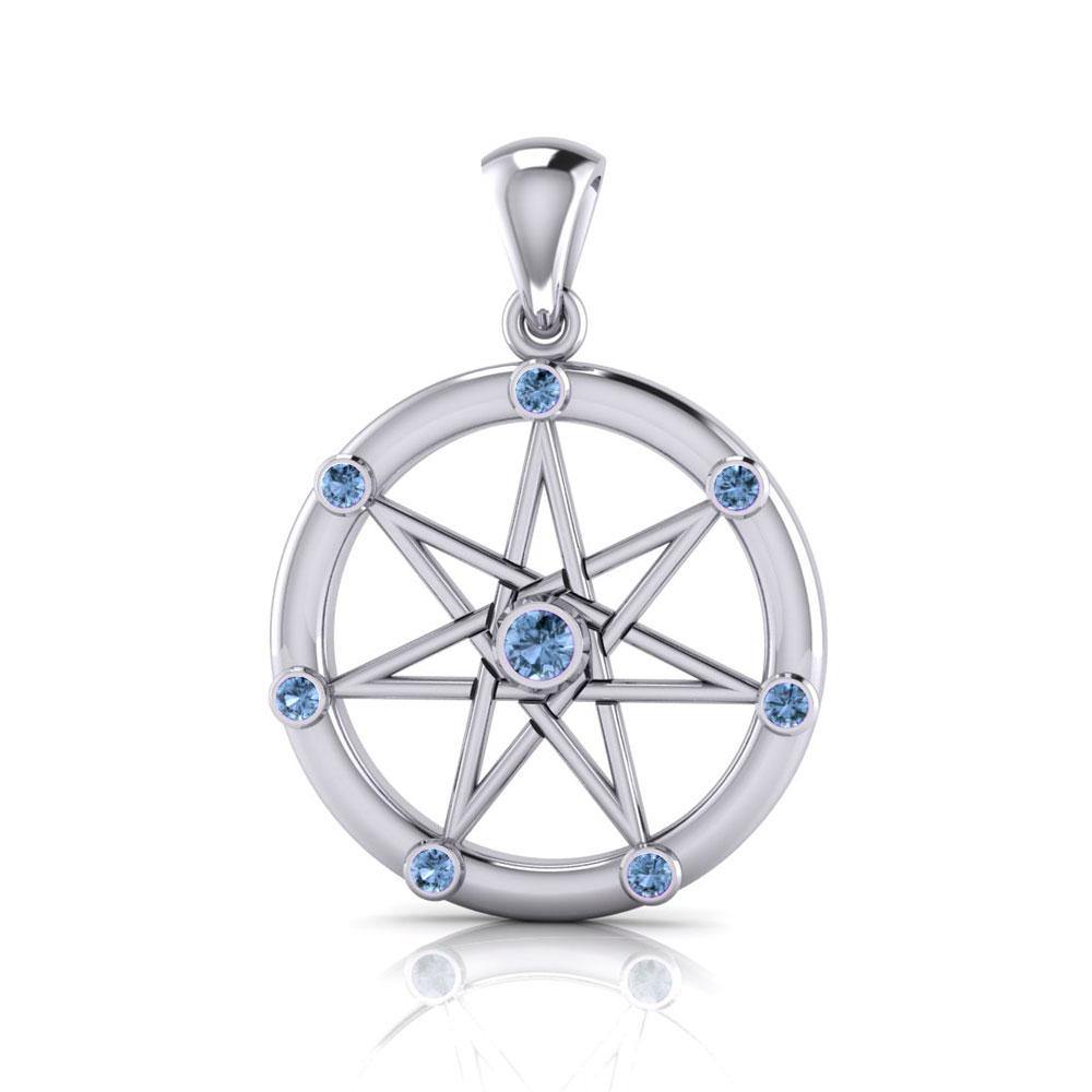 Elven Star with Gems Silver Pendant TP3134 Pendant