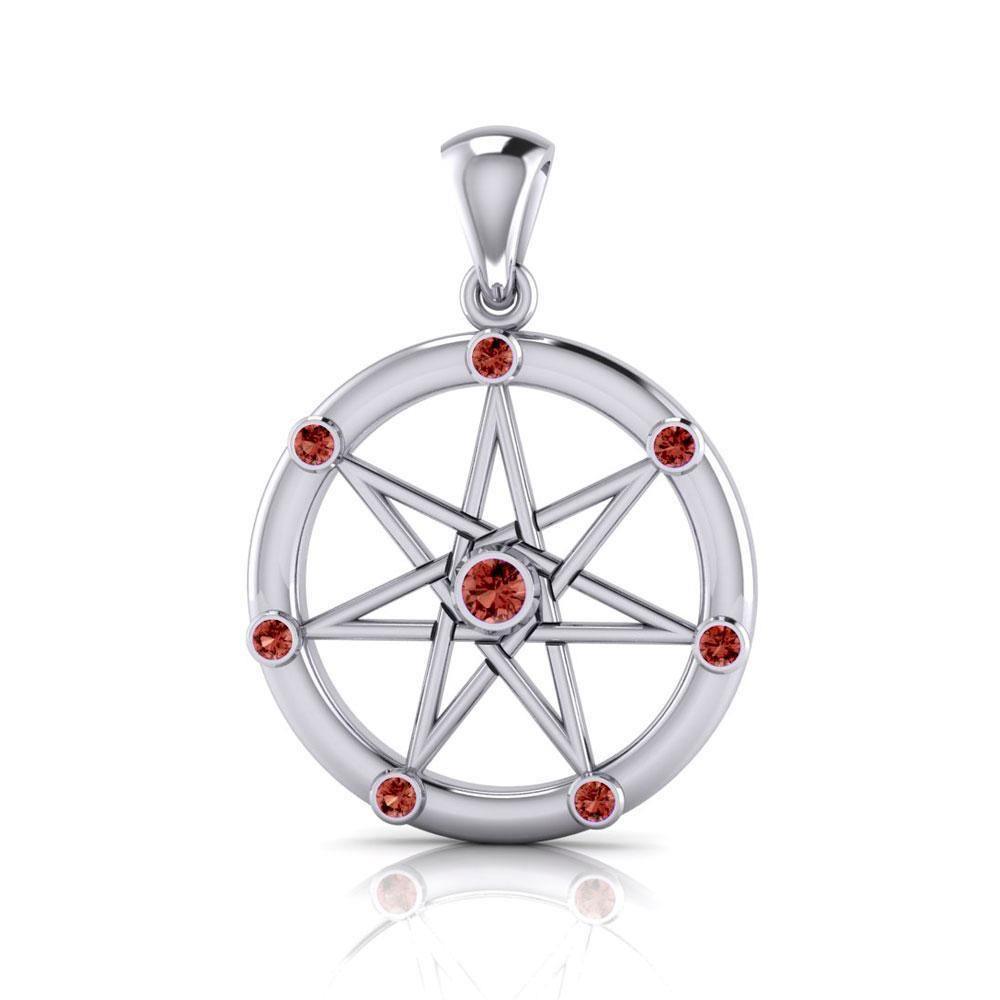 Elven Star with Gems Silver Pendant TP3134 Pendant