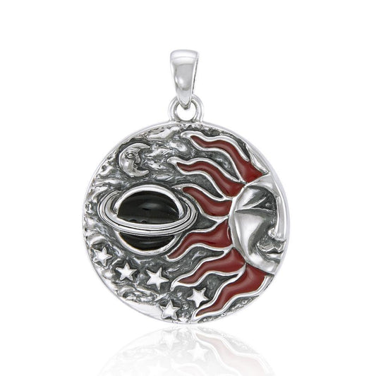 Sun in The Galaxy Silver pendant with Enamel TP3140 Pendant