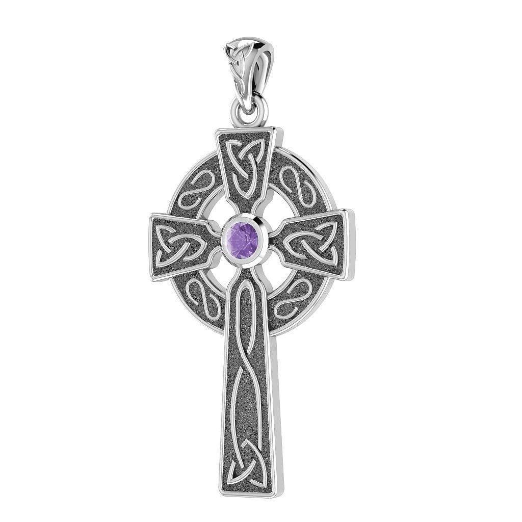 Believe in thy Holy Cross ~ Sterling Silver Jewelry Pendant with a shimmering Gemstone TP3252 Pendant