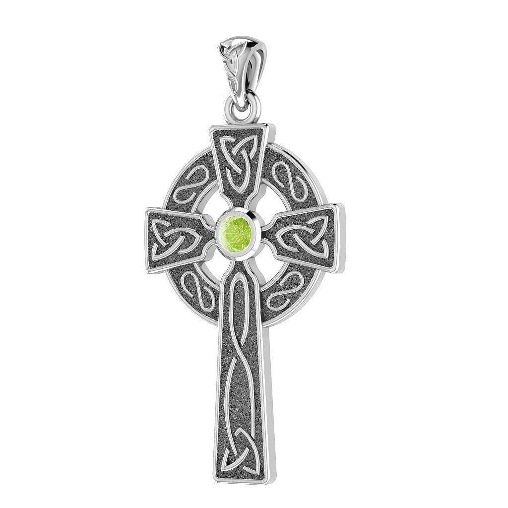 Believe in thy Holy Cross ~ Sterling Silver Jewelry Pendant with a shimmering Gemstone TP3252 Pendant