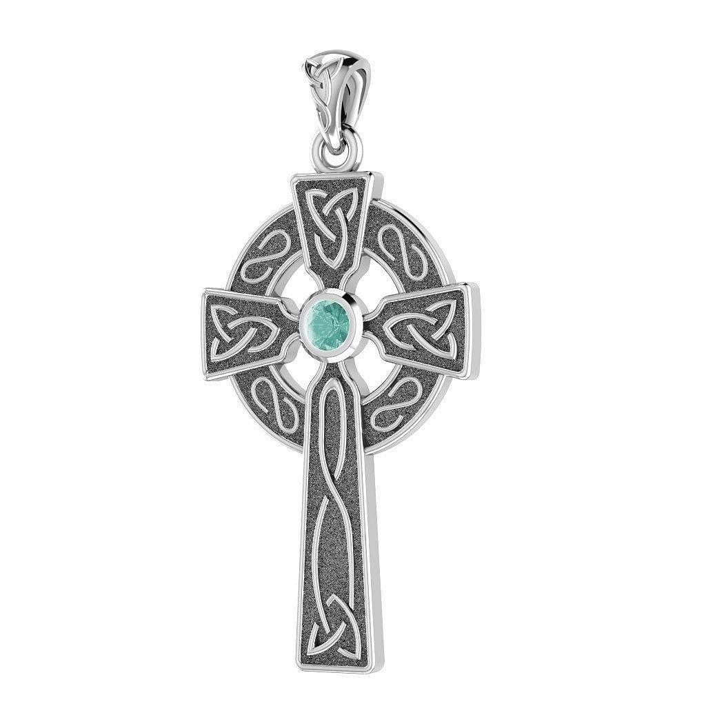 Believe in thy Holy Cross ~ Sterling Silver Jewelry Pendant with a shimmering Gemstone TP3252 Pendant