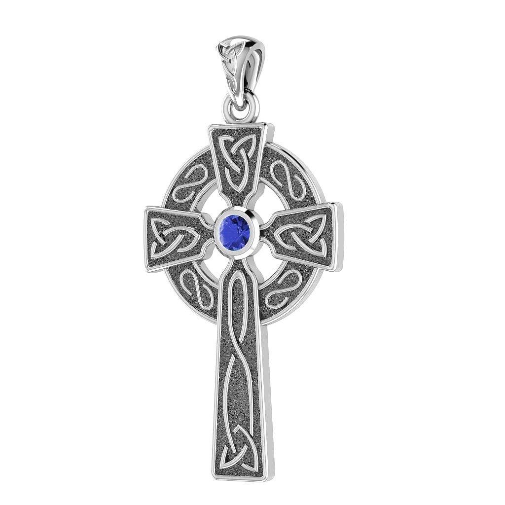 Believe in thy Holy Cross ~ Sterling Silver Jewelry Pendant with a shimmering Gemstone TP3252 Pendant