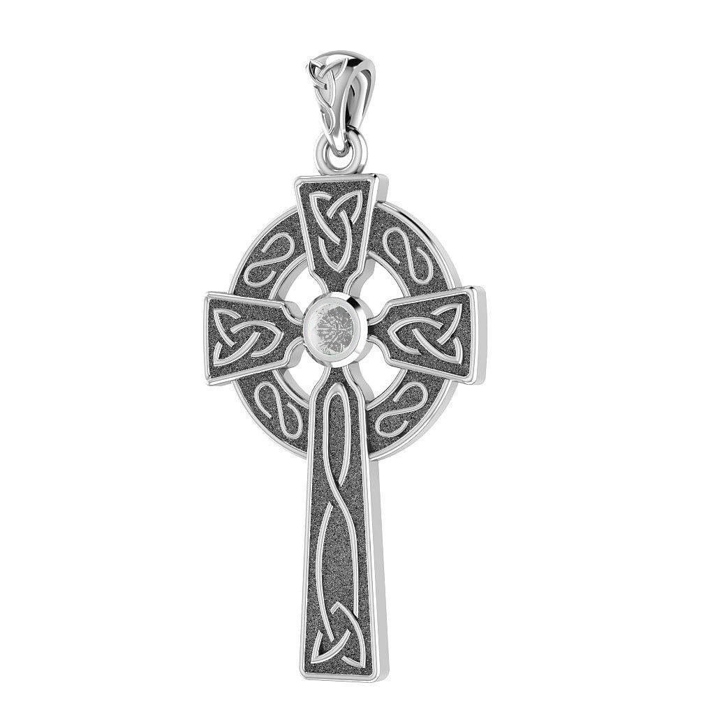 Believe in thy Holy Cross ~ Sterling Silver Jewelry Pendant with a shimmering Gemstone TP3252 Pendant