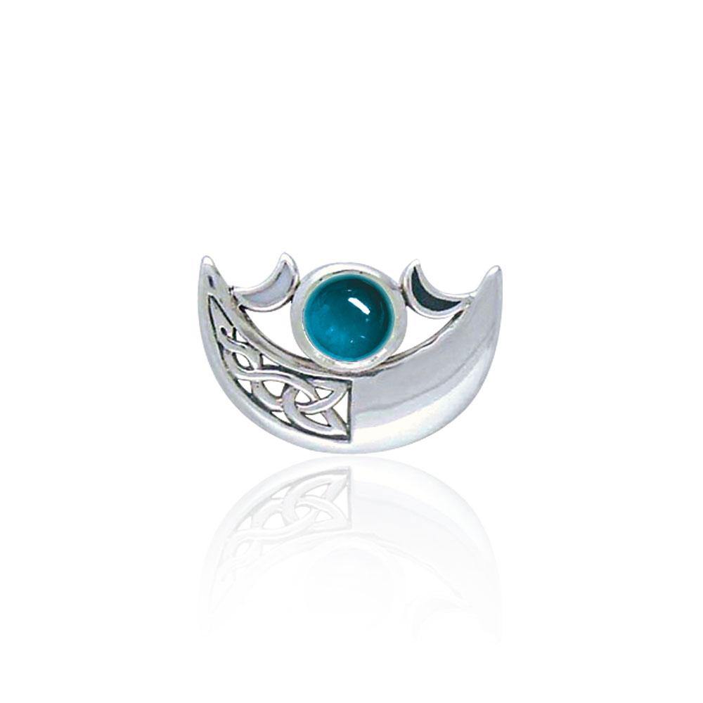 Be enchanted by the Crescent Moon’s celestial beauty ~ Sterling Silver Pendant with Gemstone TP3263 Pendant