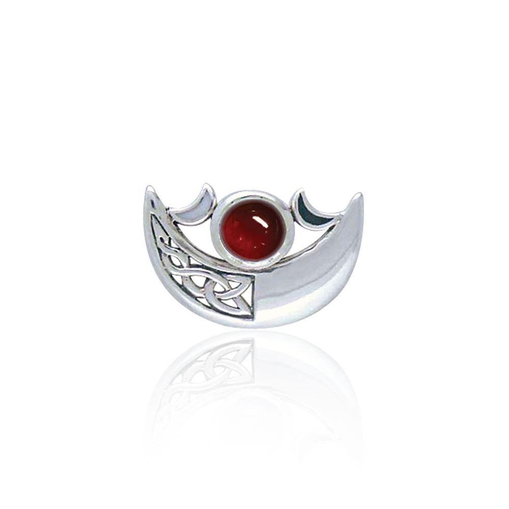 Be enchanted by the Crescent Moon’s celestial beauty ~ Sterling Silver Pendant with Gemstone TP3263 Pendant