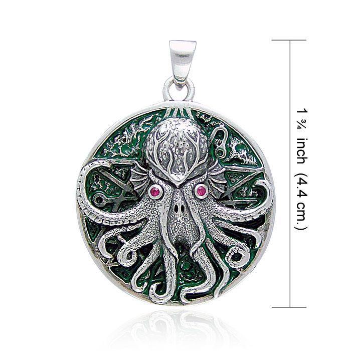 Great Cthulhu Silver Pendant by Oberon Zell TP3285 Pendant