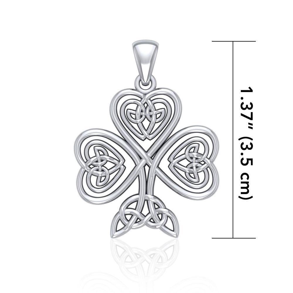 Feel blessed with the Irish luck ~ Celtic Knotwork Shamrock Sterling Silver Pendant by Courtney Davis Pendant