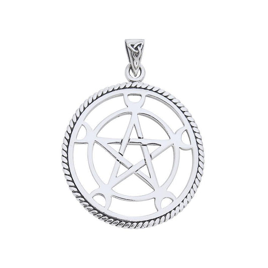 Round The Star with Crescent Moon Silver Pendant TP471 Pendant