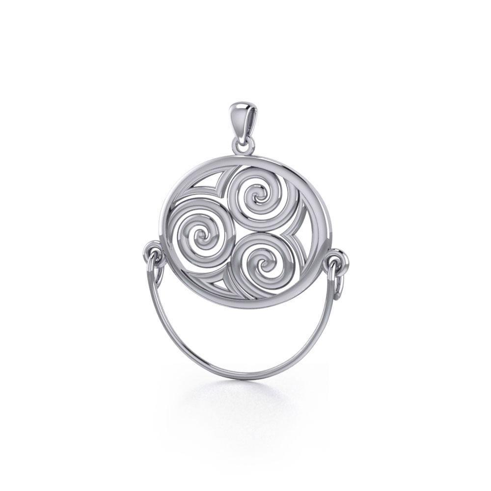 Celtic Triskele Silver Charm Holder Pendant TP921 Pendant