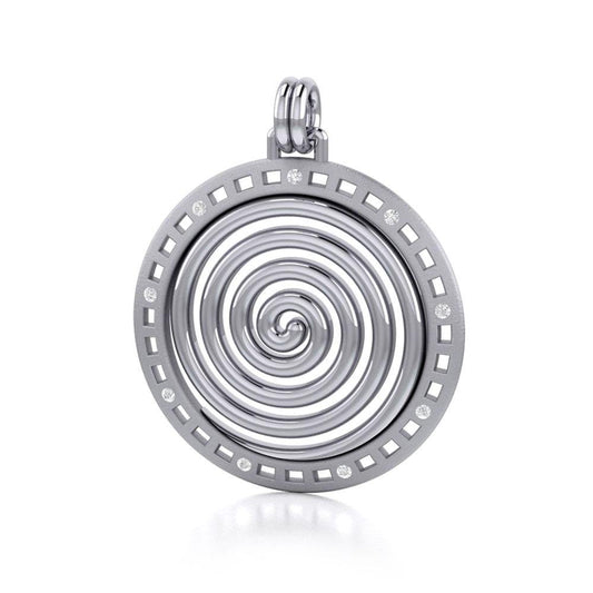 Avalon's Sprial Silver Pendant with Gemstone TPD2679 Pendant