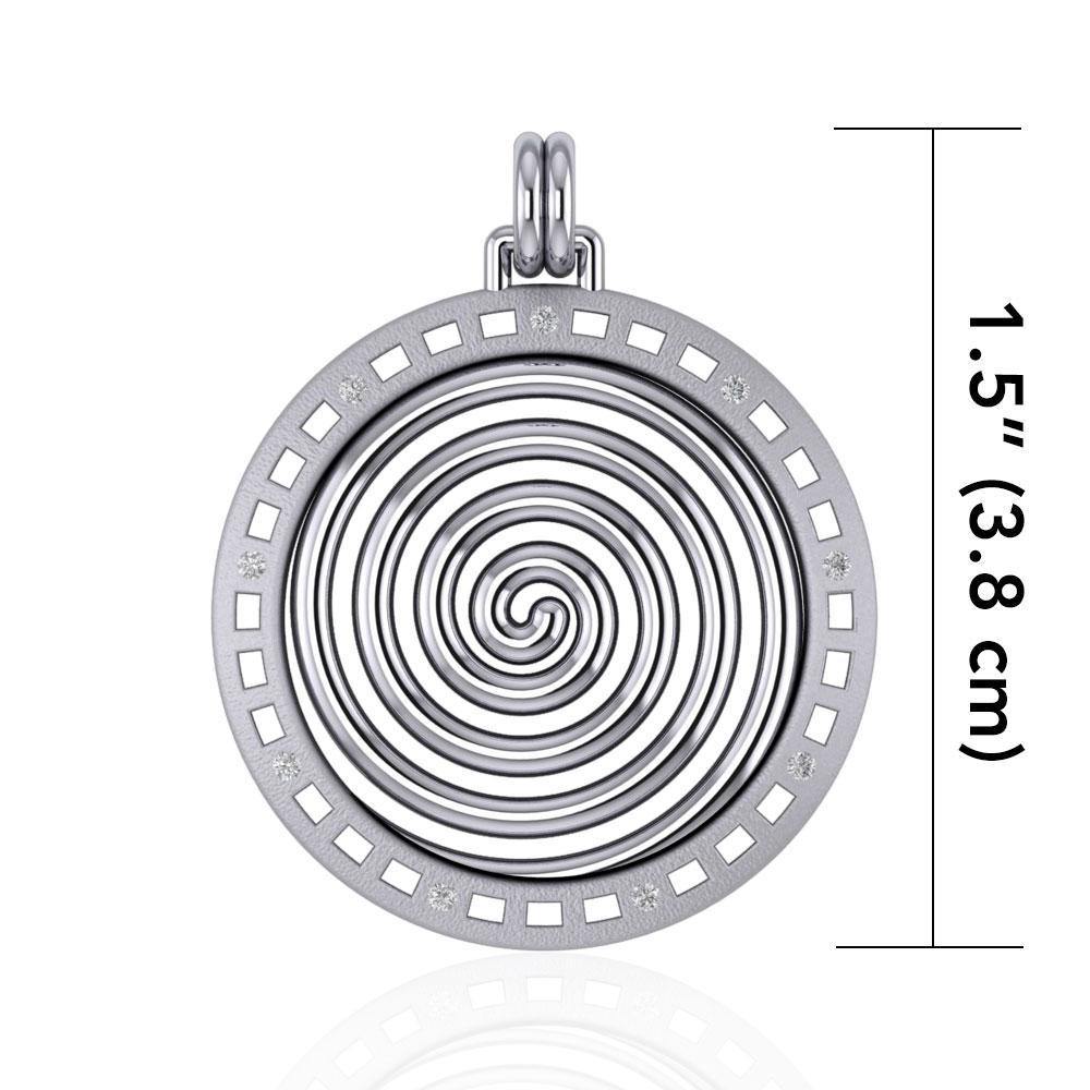 Avalon's Sprial Silver Pendant with Gemstone TPD2679 Pendant