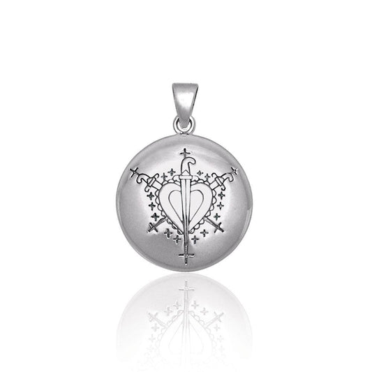 A Masterpiece of Ezili Dantor Veve ~ Sterling Silver Jewelry Pendant TPD2826 Pendant