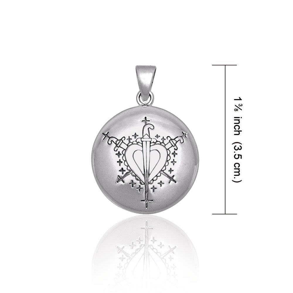 A Masterpiece of Ezili Dantor Veve ~ Sterling Silver Jewelry Pendant TPD2826 Pendant