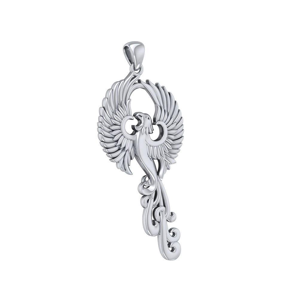 Mighty Fire Bird in the Rise ~ Sterling Silver Jewelry pendant TPD2913 Pendant