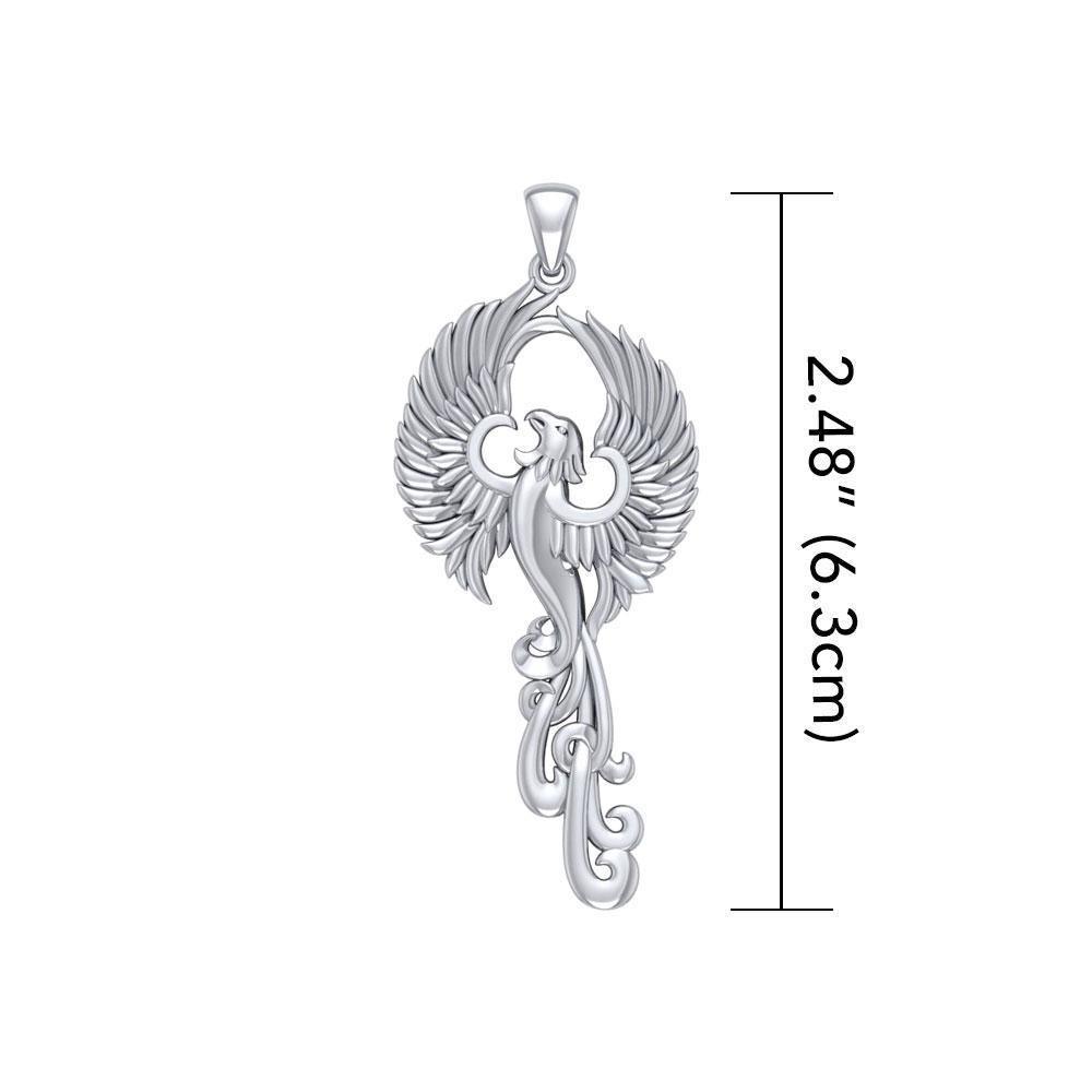 Mighty Fire Bird in the Rise ~ Sterling Silver Jewelry pendant TPD2913 Pendant