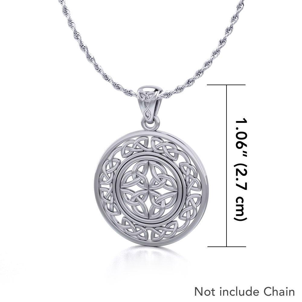 The Celtic essence of an endless tradition ~ Sterling Silver Celtic Knotwork Pendant Jewelry TPD3035 Pendant