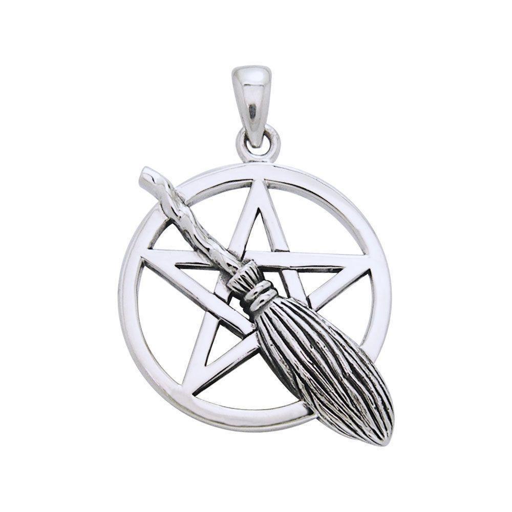 Broom on Pentagram TPD3138 Pendant