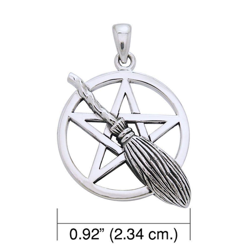 Broom on Pentagram TPD3138 Pendant