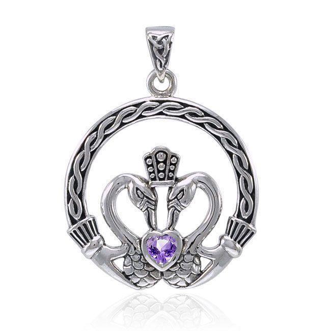 Celtic Swan Claddagh Pendant TPD3608 Pendant