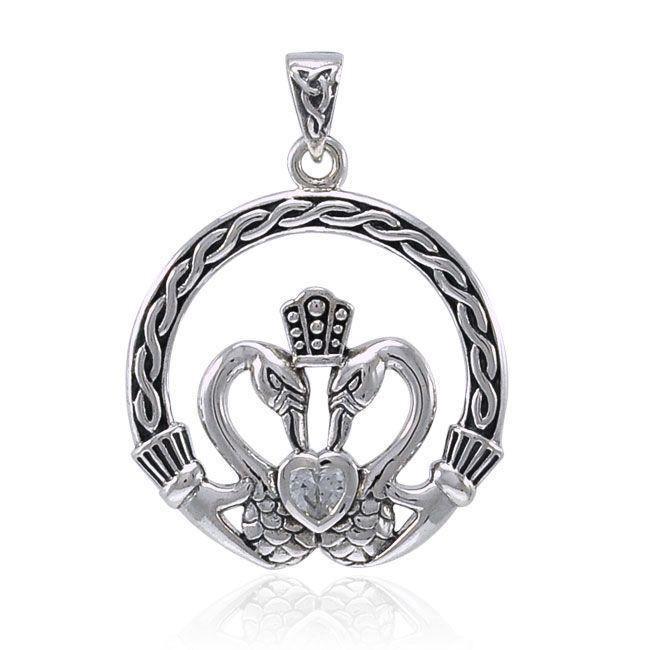 Celtic Swan Claddagh Pendant TPD3608 Pendant