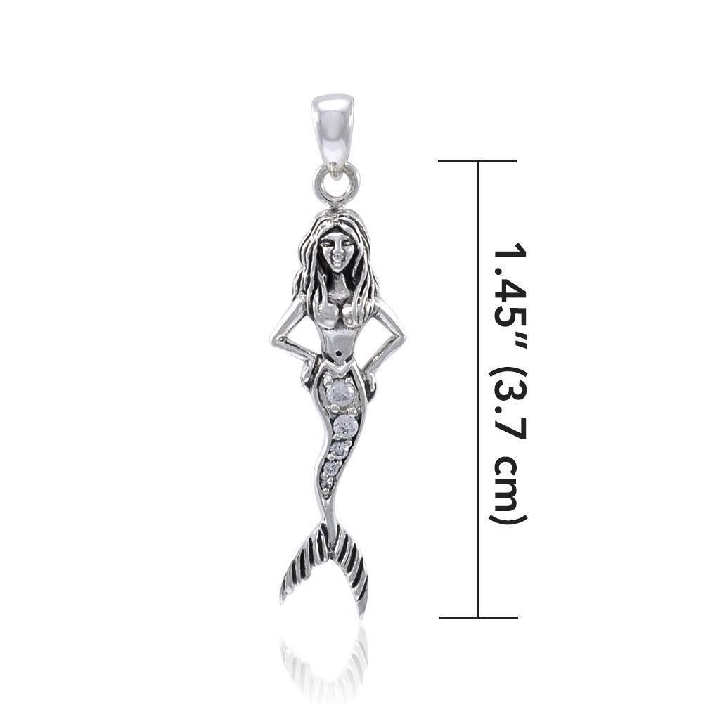 Beloved Mystique and Allure of the Sea Mermaid ~ Sterling Silver Jewelry Pendant TPD3624 Pendant