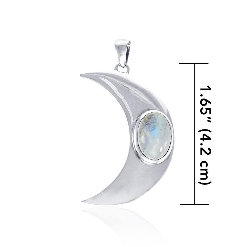 Glow in the Light of the Beautiful Crescent Moon ~ Sterling Silver Jewelry Pendant with Gemstone TPD4059 Pendant