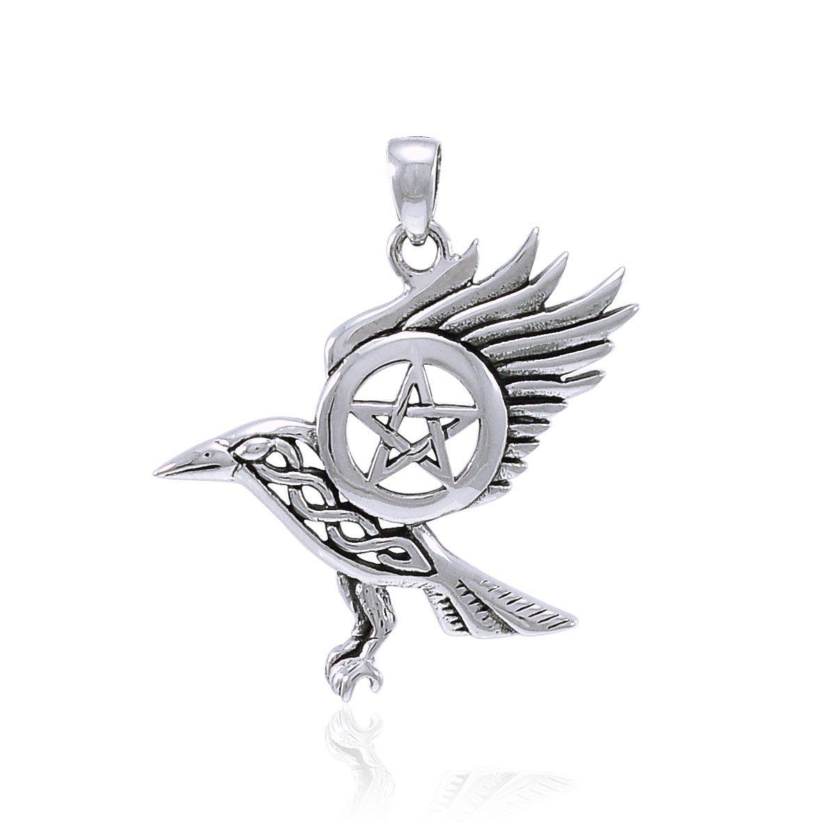 Raven on The Star Silver TPD4222 Pendant