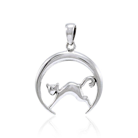 Cat Crescent Moon Pendant TPD4234 Pendant