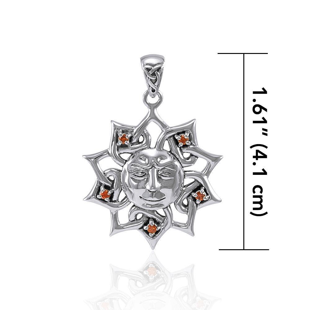 Sun God Sterling Silver Pendant with Gemstone TPD4360 Pendant