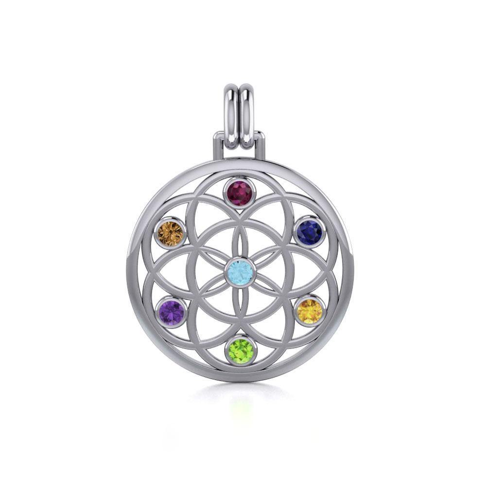 Flower of Life with powerful life force Chakra stone TPD452 Pendant