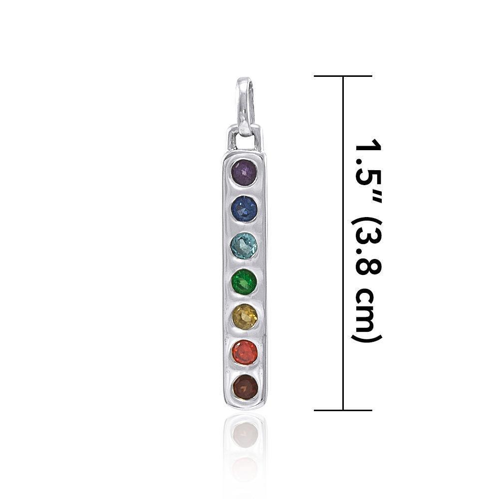 Chakra Rectangle Silver Pendant TPD4537 Pendant