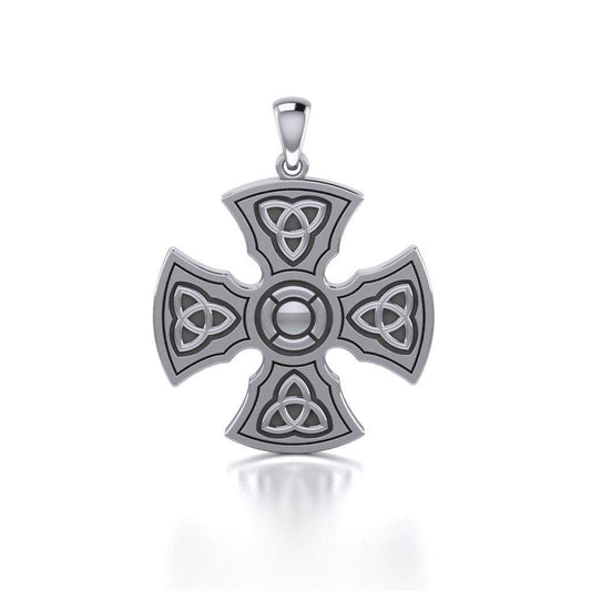 Brigid Ashwood Templar Cross Celtic Cross Silver Pendant TPD458