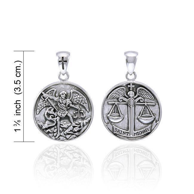 Saint Michael Archangel Sterling Silver Pendant TPD4707 Pendant