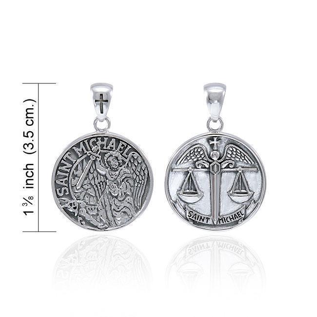 Saint Michael Archangel Sterling Silver Pendant TPD4708 Pendant
