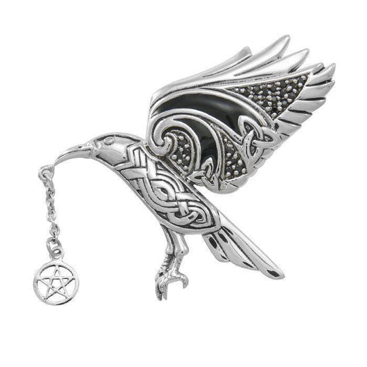 Crow Macha Goddess Sterling Silver Pendant TPD4739 Pendant