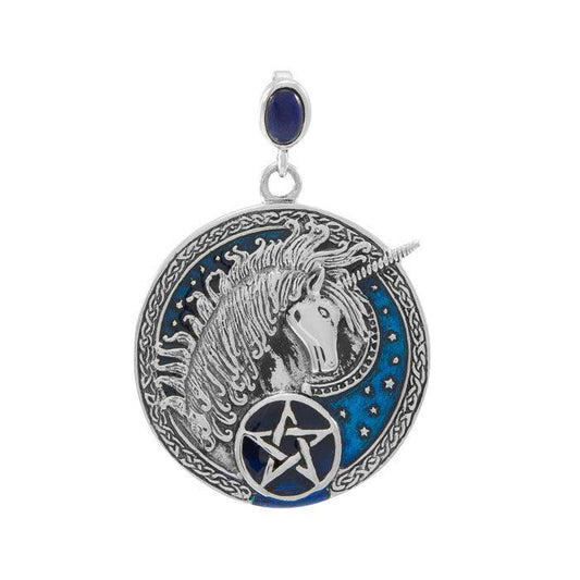 Celtic Unicorn Pentagram Sterling Silver Pendant TPD4742 Pendant
