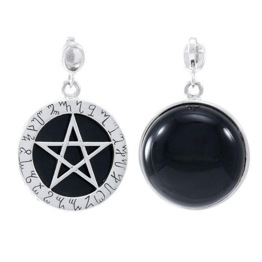 Theban Majick Mirror Pentacle Sterling Silver Pendant TPD4753 Pendant