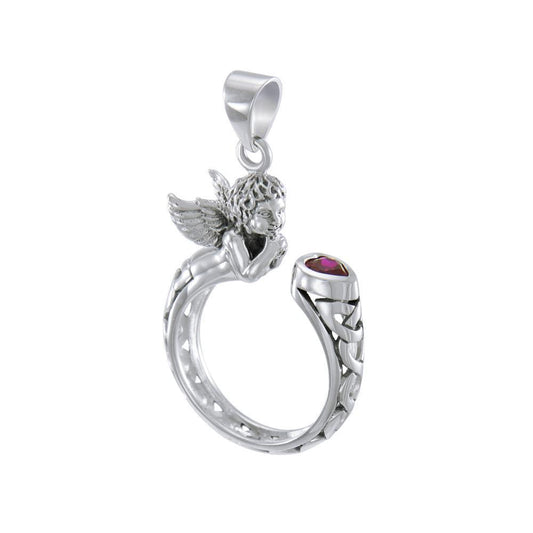 Sterling Silver Celtic Cupid Pendant TPD4850 Pendant
