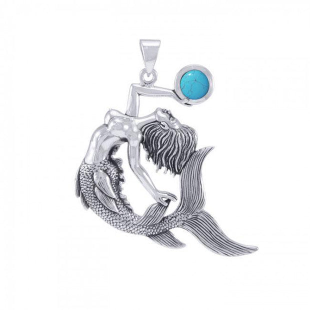 Keeper of the Ocean Sterling Silver with Gemstone Pendant TPD4898 Pendant