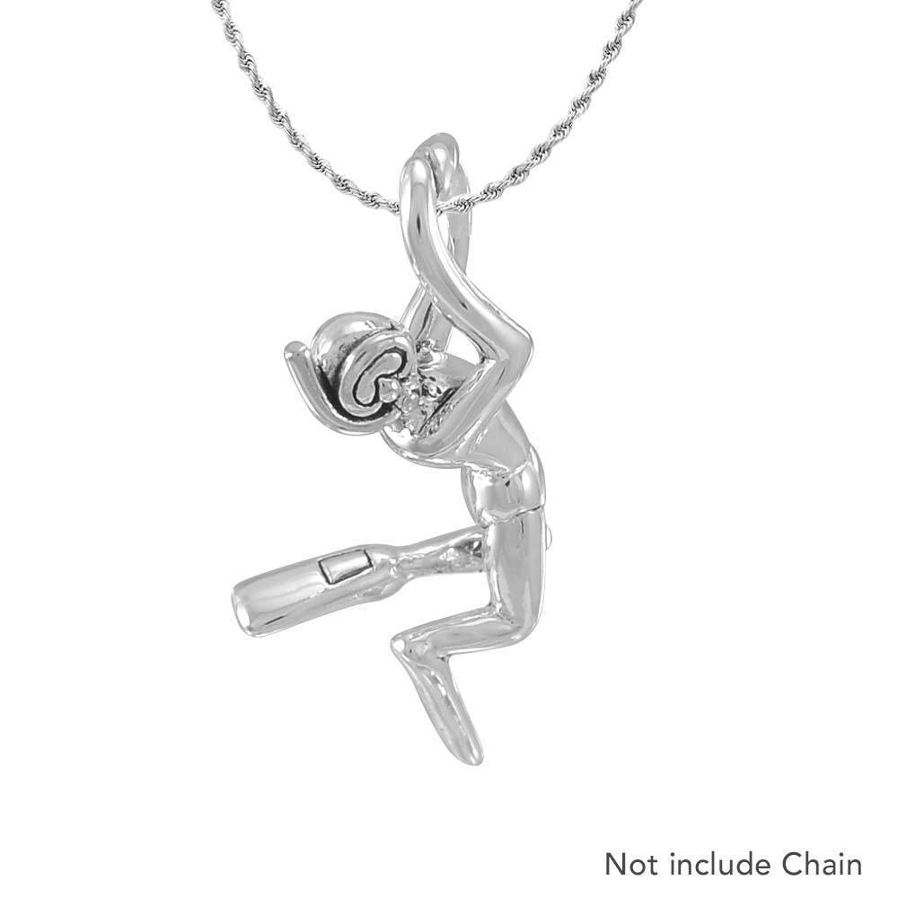 Male Free Diver Sterling Silver Pendant TPD4934 Pendant