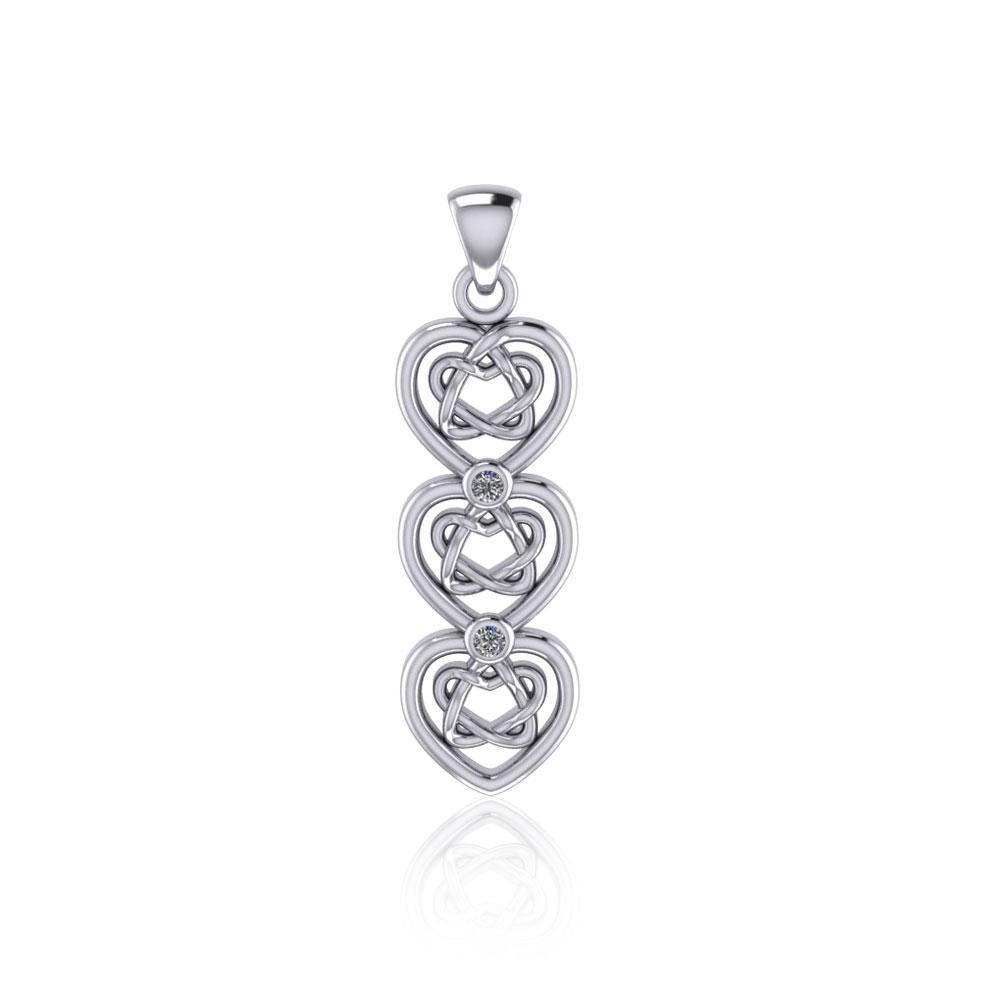 Love in countless ways ~ Celtic Knotwork Heart Sterling Silver Pendant TPD5053 Pendant