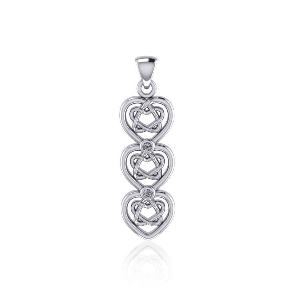 Love in countless ways ~ Celtic Knotwork Heart Sterling Silver Pendant TPD5053 Pendant