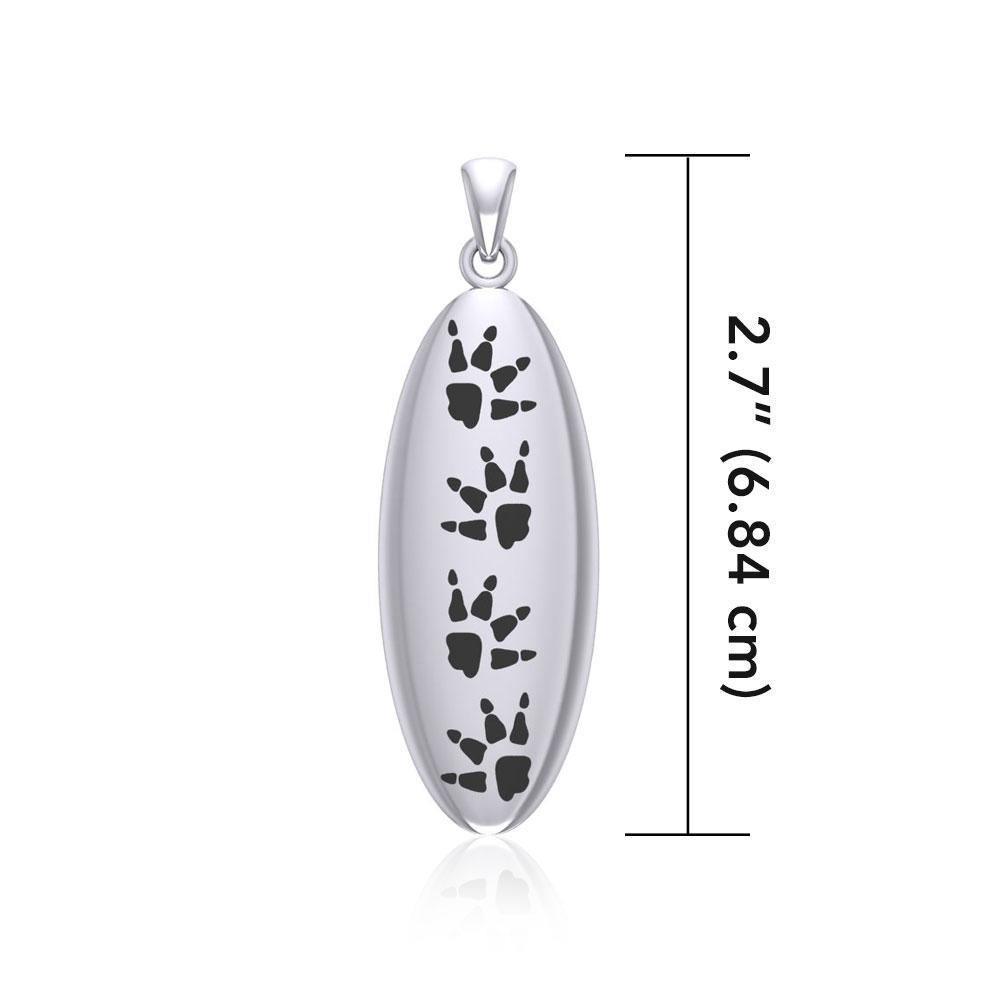 Wolf Tracks Sterling Silver Large Pendant TPD5063 Pendant