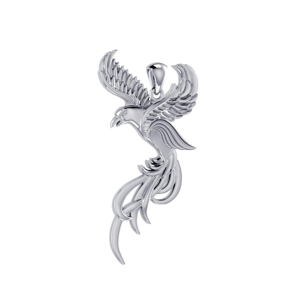 Soar to the Heavens Flying Phoenix Sterling Silver Pendant TPD5072 Pendant