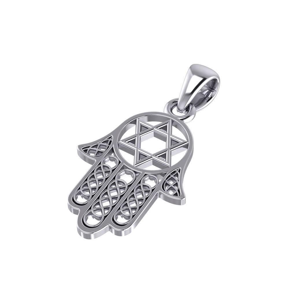 Hamsa Star of David Sterling Silver Pendant TPD5090 Pendant